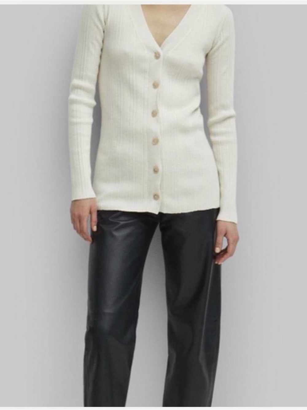 TOTÊME VEZZANI RIB KNITTED LONG SLEEVE
CARDIGAN IVORY size XS